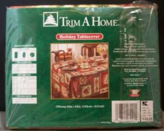 Trim A Home Holiday Tablecloth Oblong 60 X 84 NIP  