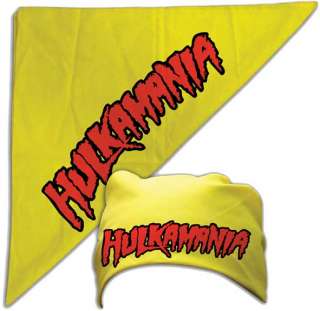 NEW Licensed Hulk Hogan Hulkamania Yellow Bandana Head Wrap Hat  