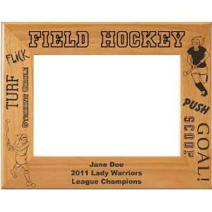  Laser Engraved Field Hockey Picture Frame (Horizontal 