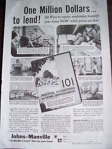 1934 Johns Manville Asbestos Shingles Insulation Ad  