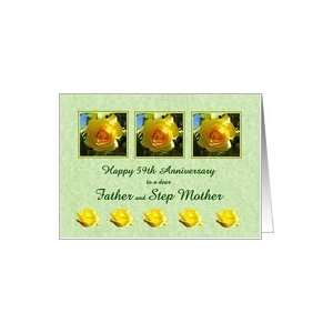  Happy 59th Anniversary Father and Step Mother   Yellow Rose Flowers 