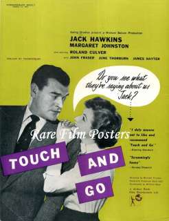 TOUCH AND GO 1955 Jack Hawkins EALING TRADE ADVERT  