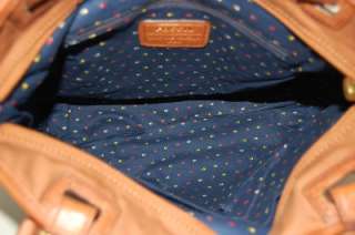 New~ FOSSIL Penelope Vintage Saddle Brown Leather Tote Handbag $228 