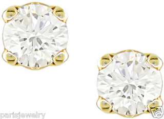 10 Carat Diamond 14k Gold Child Stud Earrings  
