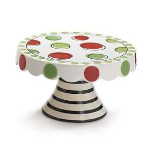  Red & Green Dotted Cake Plate What Fun It Is Christmas 