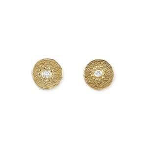  Dogeared Karma Diamond Gold Dipped Stud Earrings: Jewelry