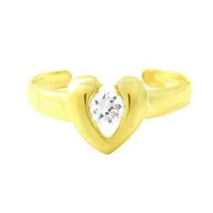  10kt Gold, Heart, Crystal, Toe Rings Jewelry