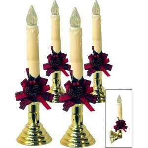  Christmas Holly Candles, Set of 4