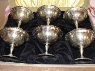 VINTAGE STERLING SILVER ICE CREAM CUPS FLUTED EDGE  