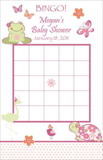   Once Upon a Pond Baby Shower BINGO Game Cards Turtle Frog  