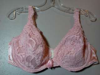 EUC Victorias Secret Pink Lace Bra size 36C Full Coverage Underwire 