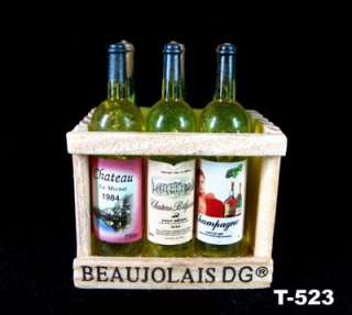   Dollhouse Mini Bordeaux Champagne Wine Bottles & Fridge Magnetic 5.0CM