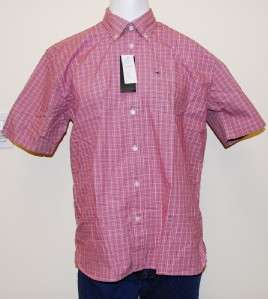 NWT MENS TOMMY HILFIGER S/S CASUAL SHIRT RED SMALL  