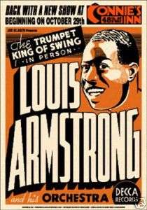 Jazz Louis Armstrong @ New York Concert Poster 1935  