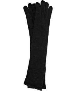 Portolano black cashmere elbow length gloves  