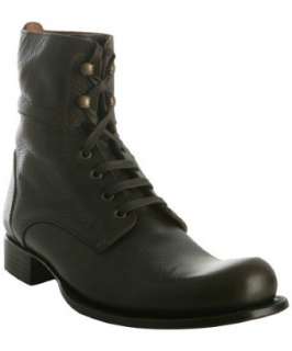 John Varvatos dark brown leather Combat boots   