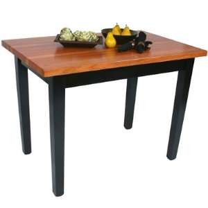 Table, 1 3/4 Edge Grain Cherry Top, 48L x 24W x 34 3/4 Ht., Black 