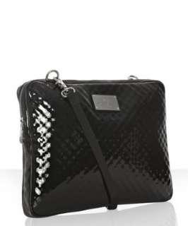 Rebecca Minkoff black patent leather Virginia laptop messenger bag 
