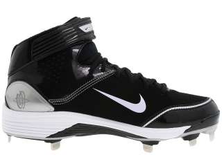 Mens NIKE Air HUARACHE LWP90 Baseball Metal Cleats Shoes black white 