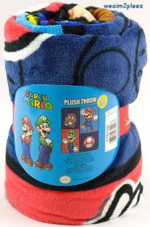 Nintendo SUPER MARIO 50x60 Fleece Plush Throw BLANKET Brothers 