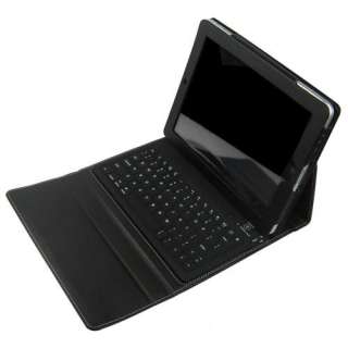 Black Wireless Bluetooth Silicone Keyboard with Leather Case Protector 
