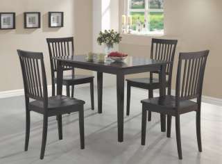 Contemporary Dark Wood Dining Table and Chairs Set 5PC  