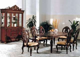   Traditional Formal Cherry Wood Dining Room Table Chairs Set Furniture