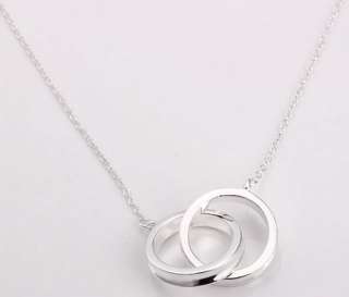 Silver Plated Cross Circle Necklace Sale Free Ship N64  