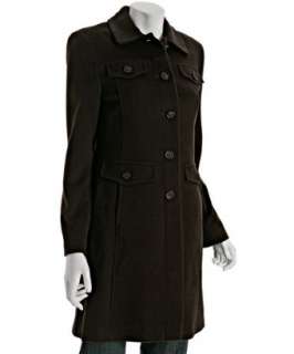 Via Spiga chocolate wool cashmere Bianchi button front coat 