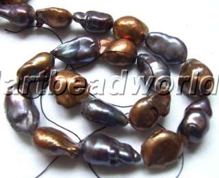   reborn Keshi mix color freshwater pearl necklace 16*23mm  