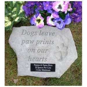  Dogs Leave Paw Prints Memorial Stone: Patio, Lawn & Garden