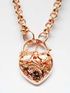 9CT Rose GOLD Solid Heart Necklace 9K GF 98cm L N124  