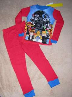 STAR WARS *LEGO**Group* Red L/S Shirt Long Pajamas Pjs sz 8  