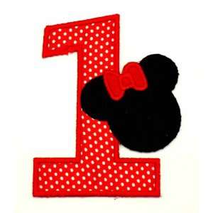  4 Minnie Mouse 1st Birthday Iron on Patch Applique 