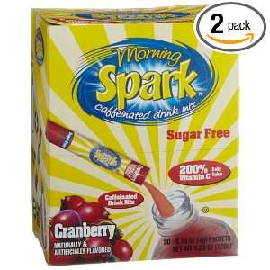 Morning Spark Sugar Free Caffeinated Drink Mix, Cranberry, 30 Count 
