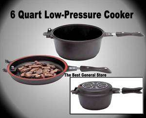  Heat   KTLPAN   6qt Low Pressure Pressure Cooker Fryer 3 ply Non Stick