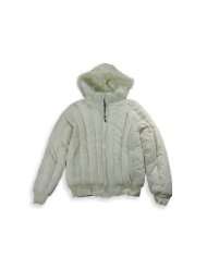     Ladies Verticle Quilt Winter Jacket, Ivory   Runs 2 sizes small