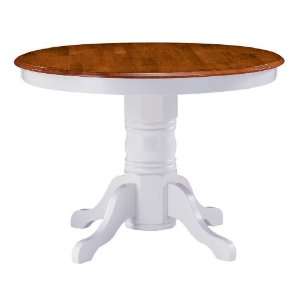  Round Pedestal Dining Table by Home Styles   White/Cottage Oak 