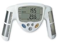The Omron HBF 306C measures body fat with a micro electrical current 