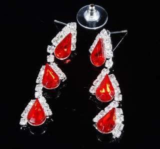   alloy acrylic main color red series jewelry set sort necklace earring