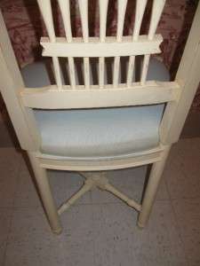 Ethan Allen Legacy Antiqued Ivory Hand Distressed Wheatback Side Chair 