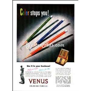 1946 Vintage Ad American Lead Pencil Company Color stops you Use it 