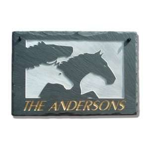  The Stone Mill Personalized Three Horses Slate Plaques 