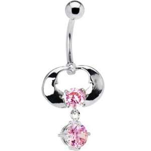  Passion Pink Gem Enrapture Dangle Belly Ring: Jewelry