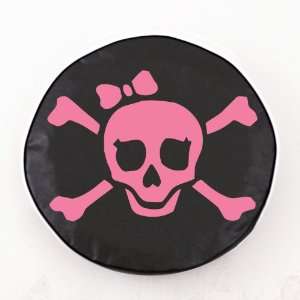  Pink Jolly Roger Girl Black Tire Cover