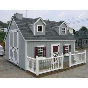  Large 10 x 12 Cape Cod Playhouse Kit with No Floor Chimney 