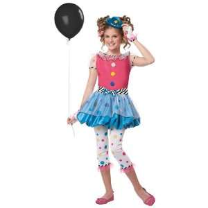   Costumes Dotsy Clown Plus Child Costume / Pink/Blue   Size Plus (8 10