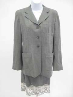 DKNY Gray Wool Blazer Pencil Skirt Suit Size 4  