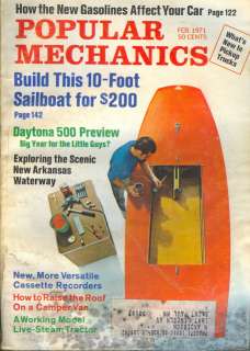 1971 Popular Mechanics: Build 10 Foot Sailboat for $200  