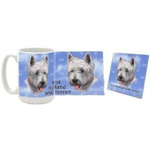   White Terrier Mug & Coaster Gift Box Combo   Dog/Puppy/Canine Edition